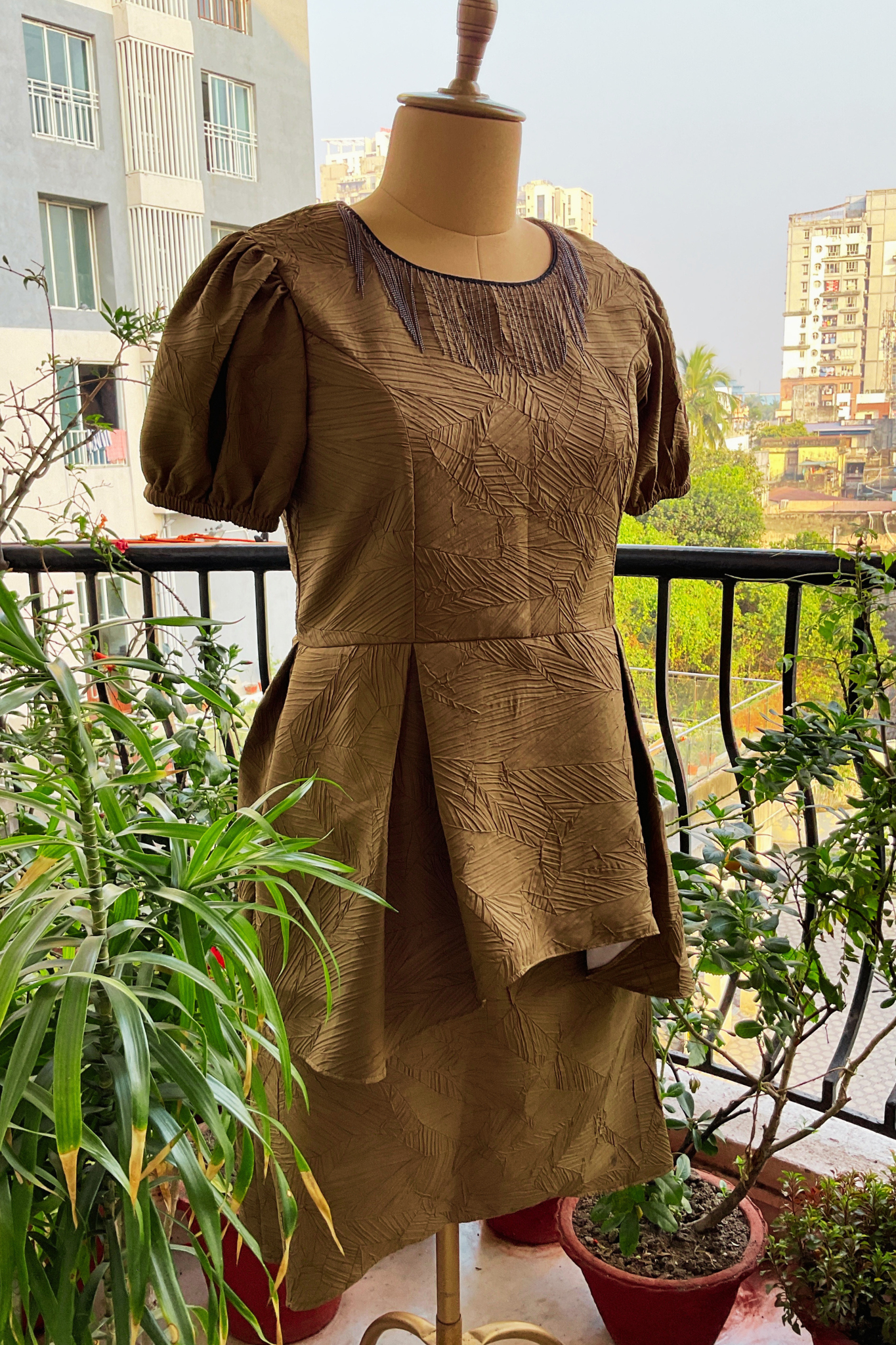 CRUSHED LEAF MOSS SKIRT SET