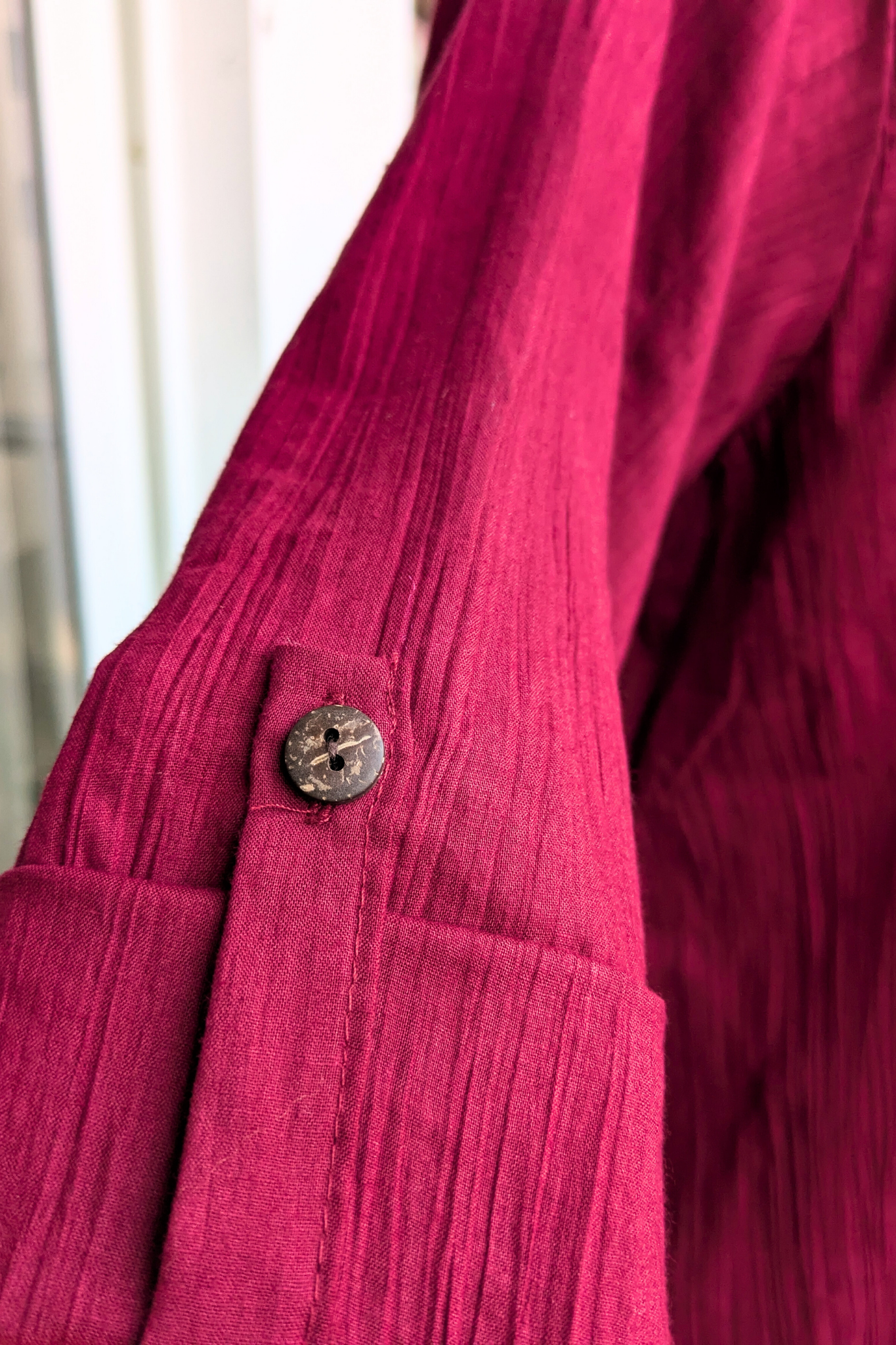 MAROON OVERSIZED CRUSH COTTON SHIRT