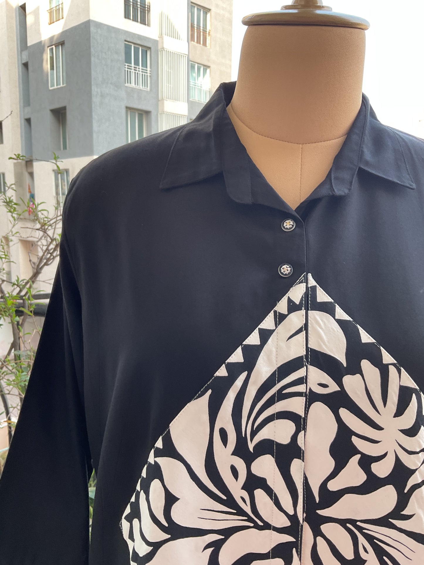 ZED BLACK OVERSIZED POPLIN ZERO WASTE SHIRT