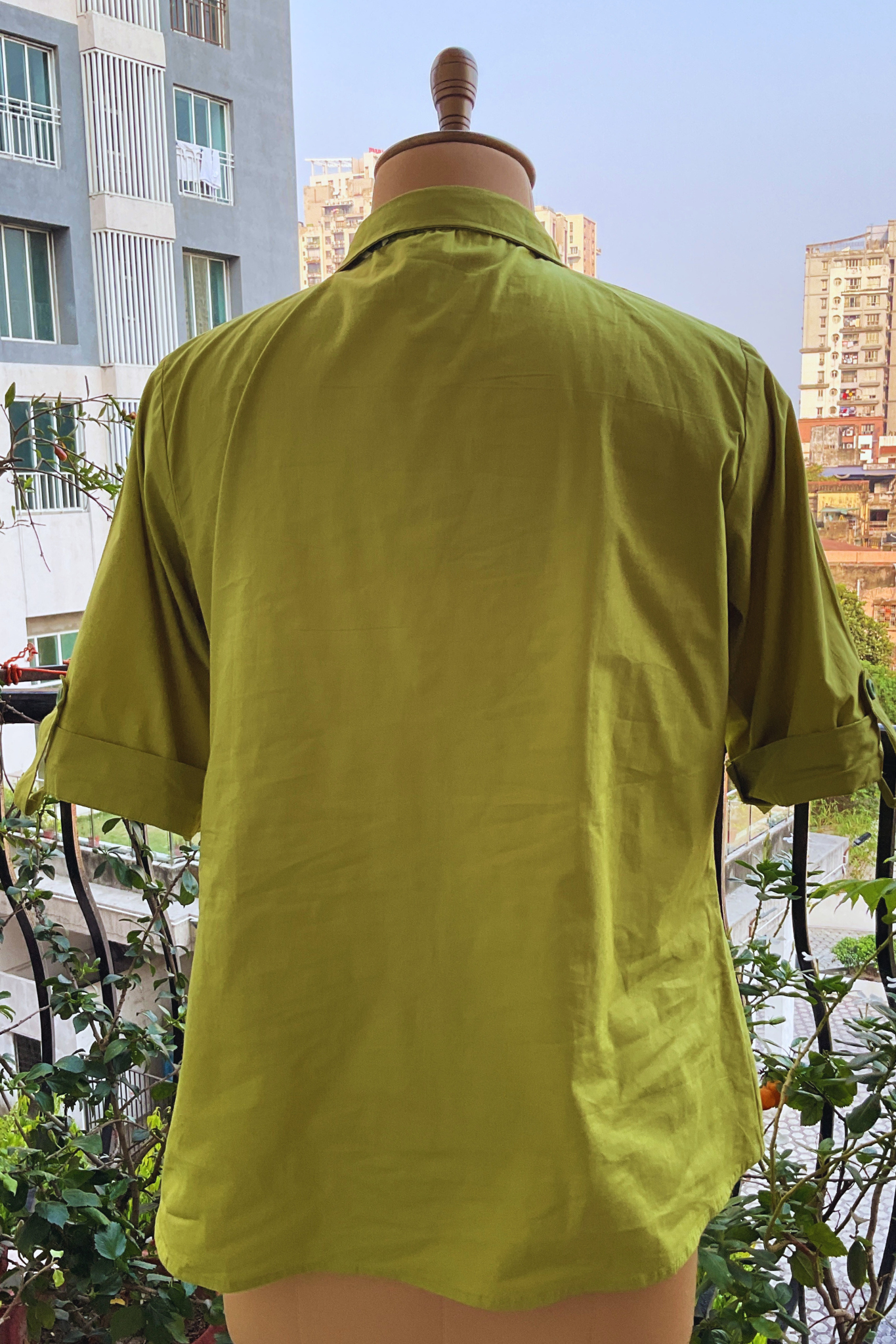 GREEN TOUCAN PRINT BOXY SHIRT