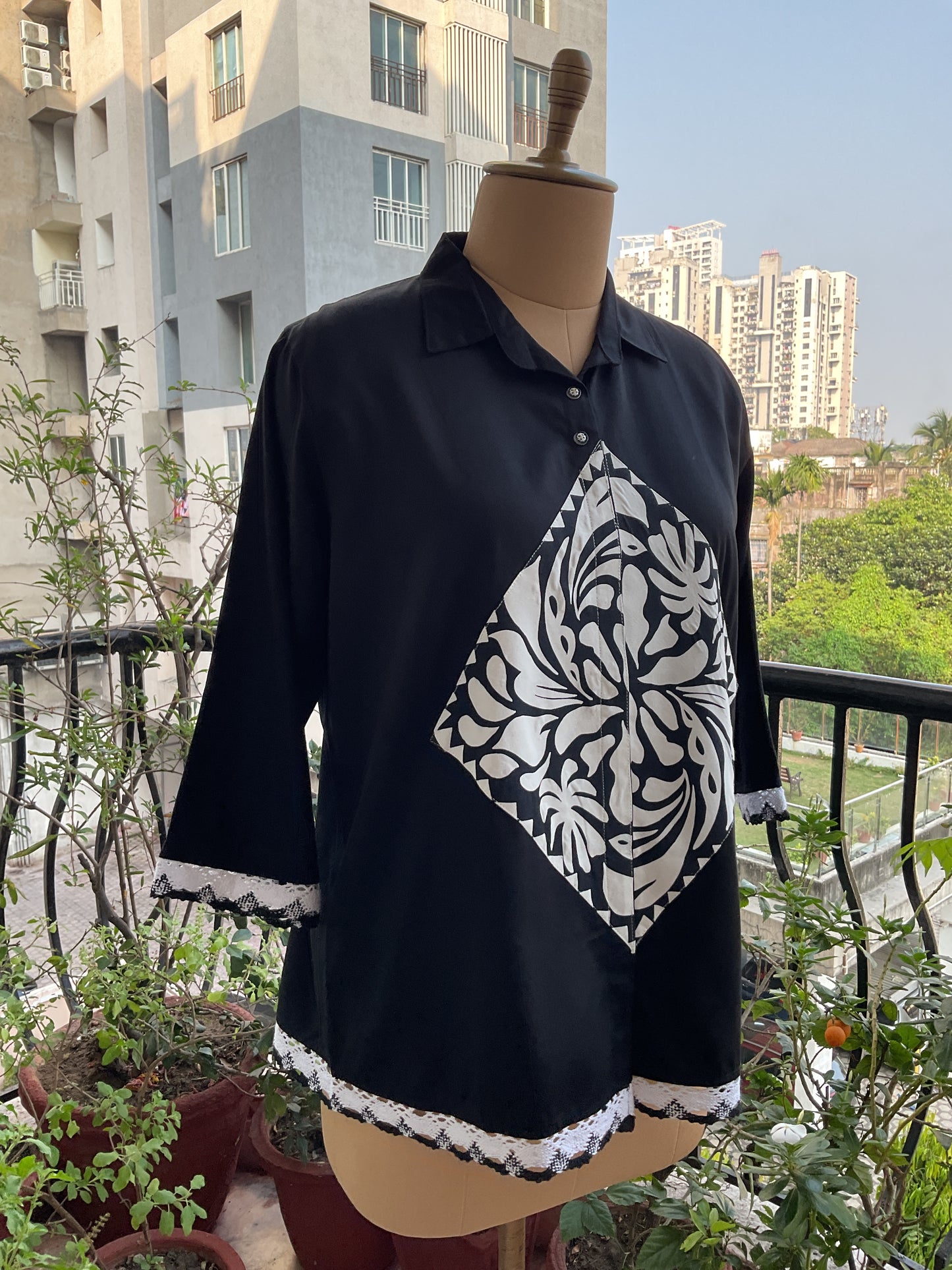 ZED BLACK OVERSIZED POPLIN ZERO WASTE SHIRT