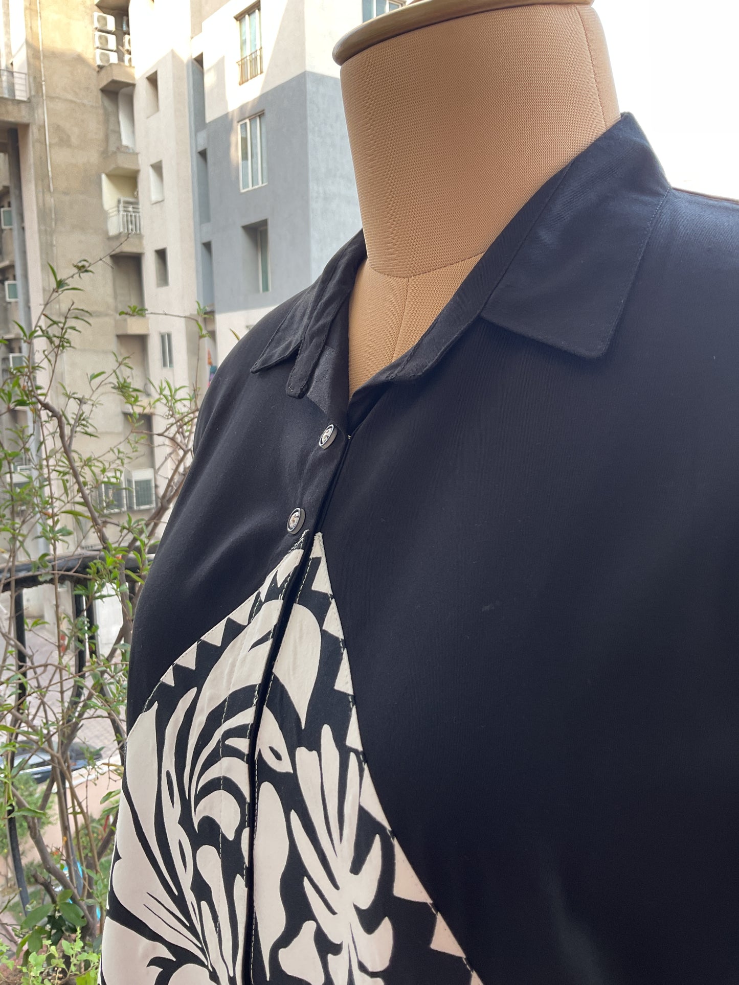 ZED BLACK OVERSIZED POPLIN ZERO WASTE SHIRT