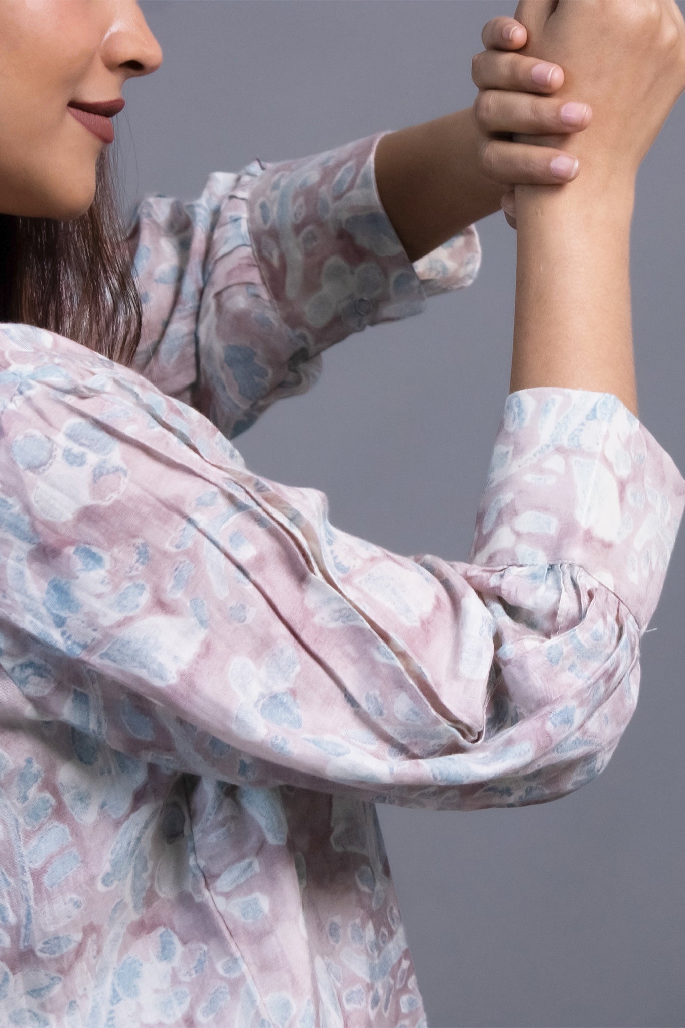 BROWN BLUE MUSLIN CO-ORD SET