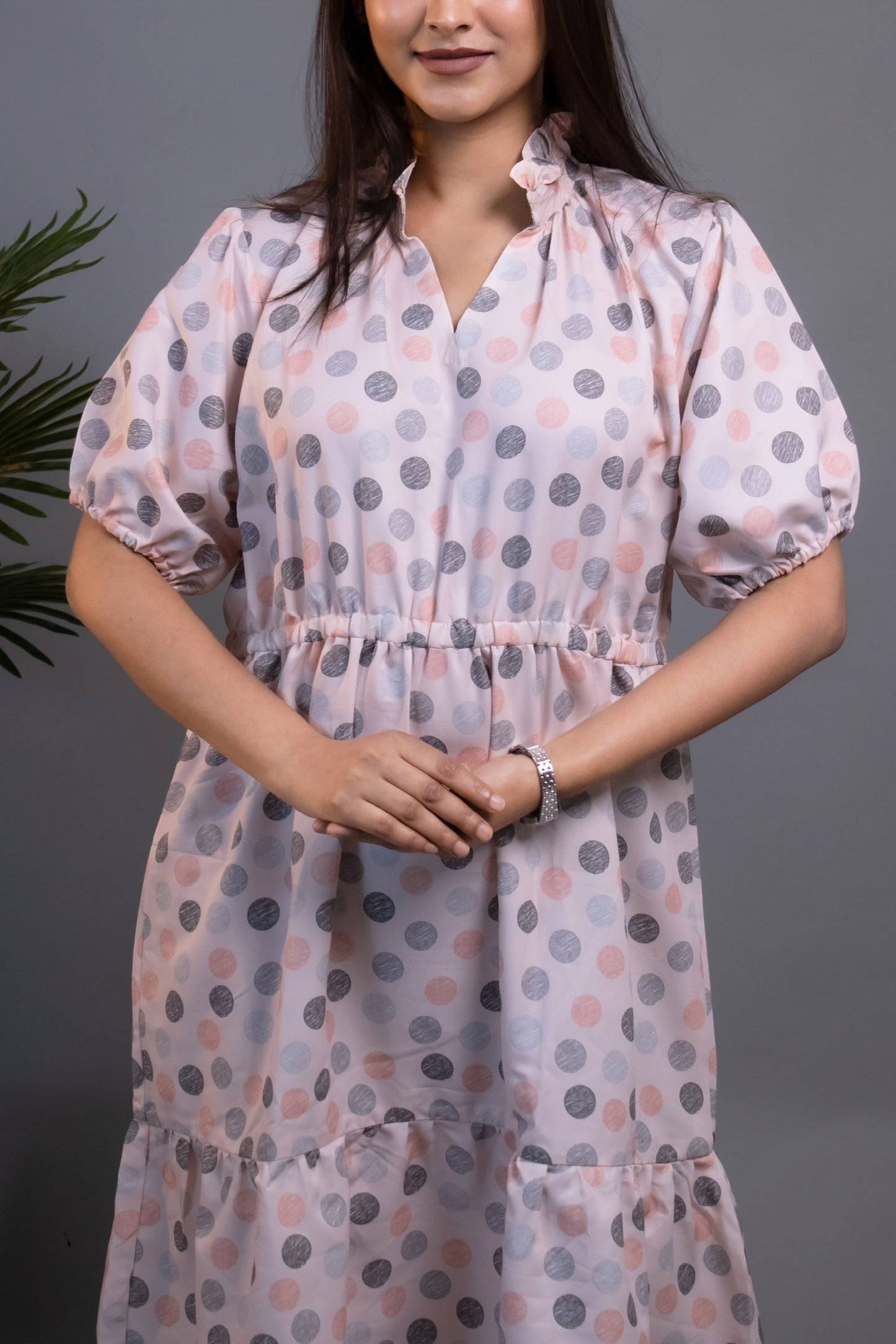 SHORT TIERED POLKA DRESS