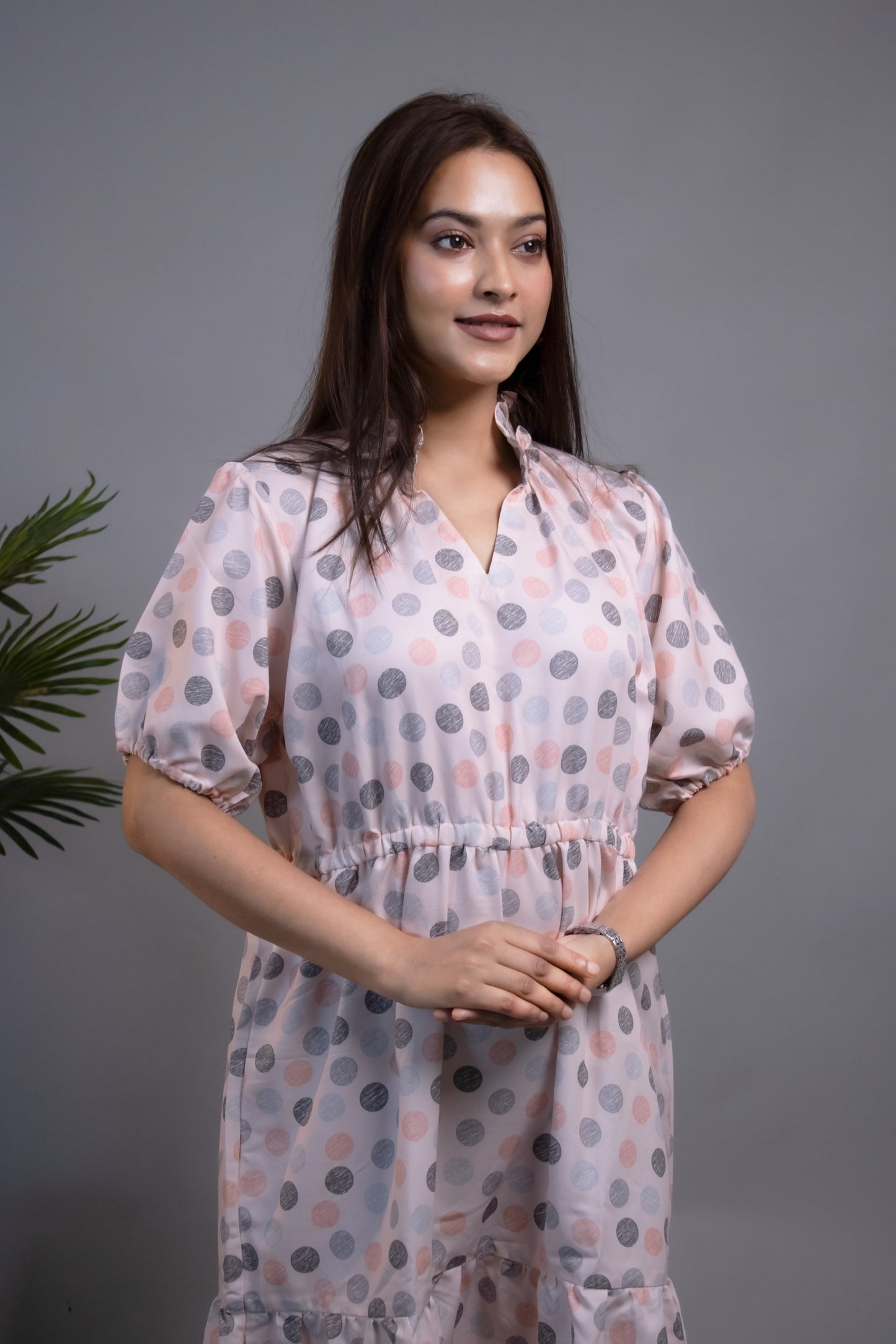 SHORT TIERED POLKA DRESS