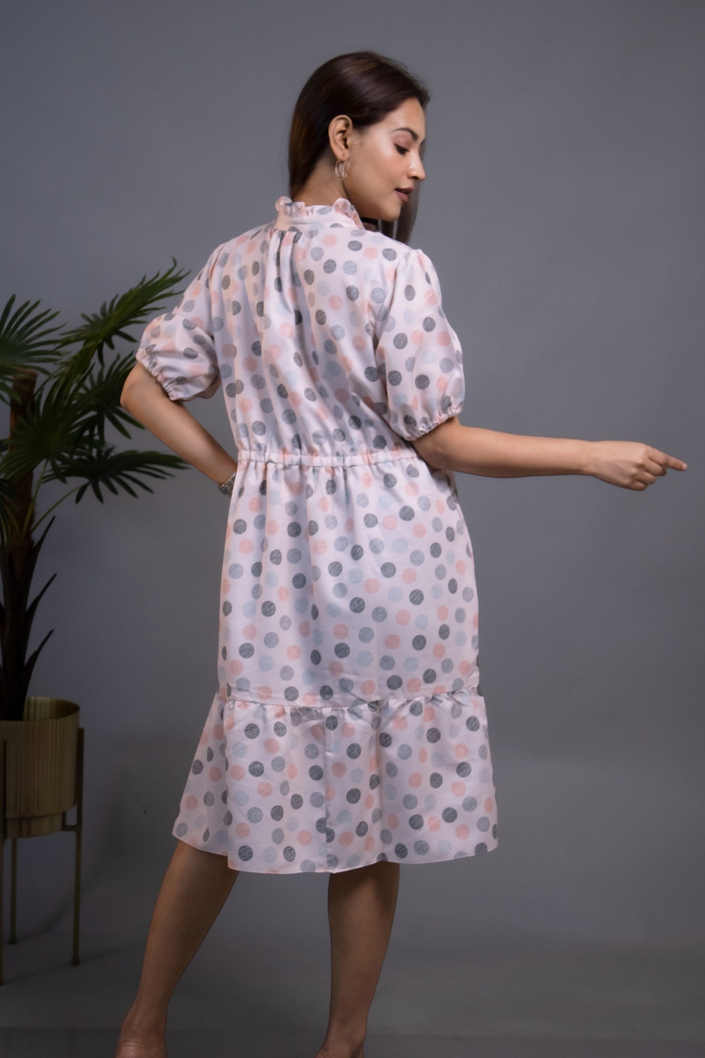 SHORT TIERED POLKA DRESS