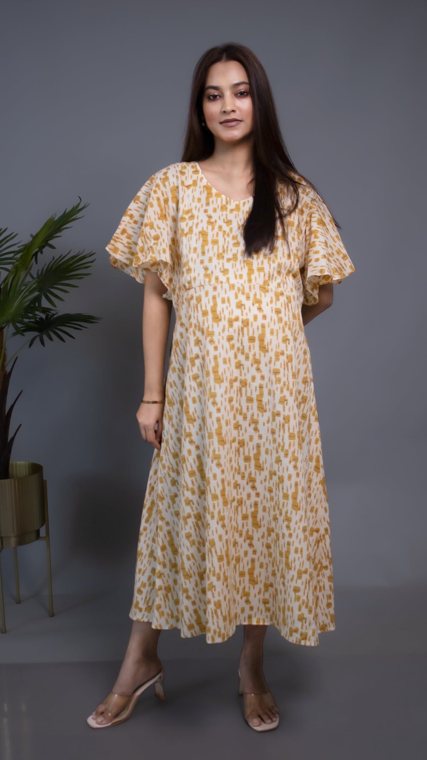 MATERNITY YELLOW A-LINE DRESS