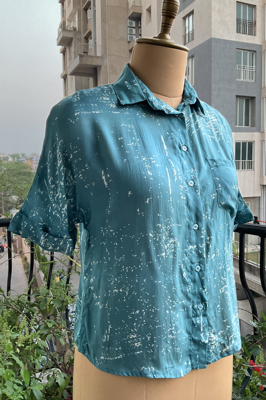 BLUE DROP SHOULDER SHIRT