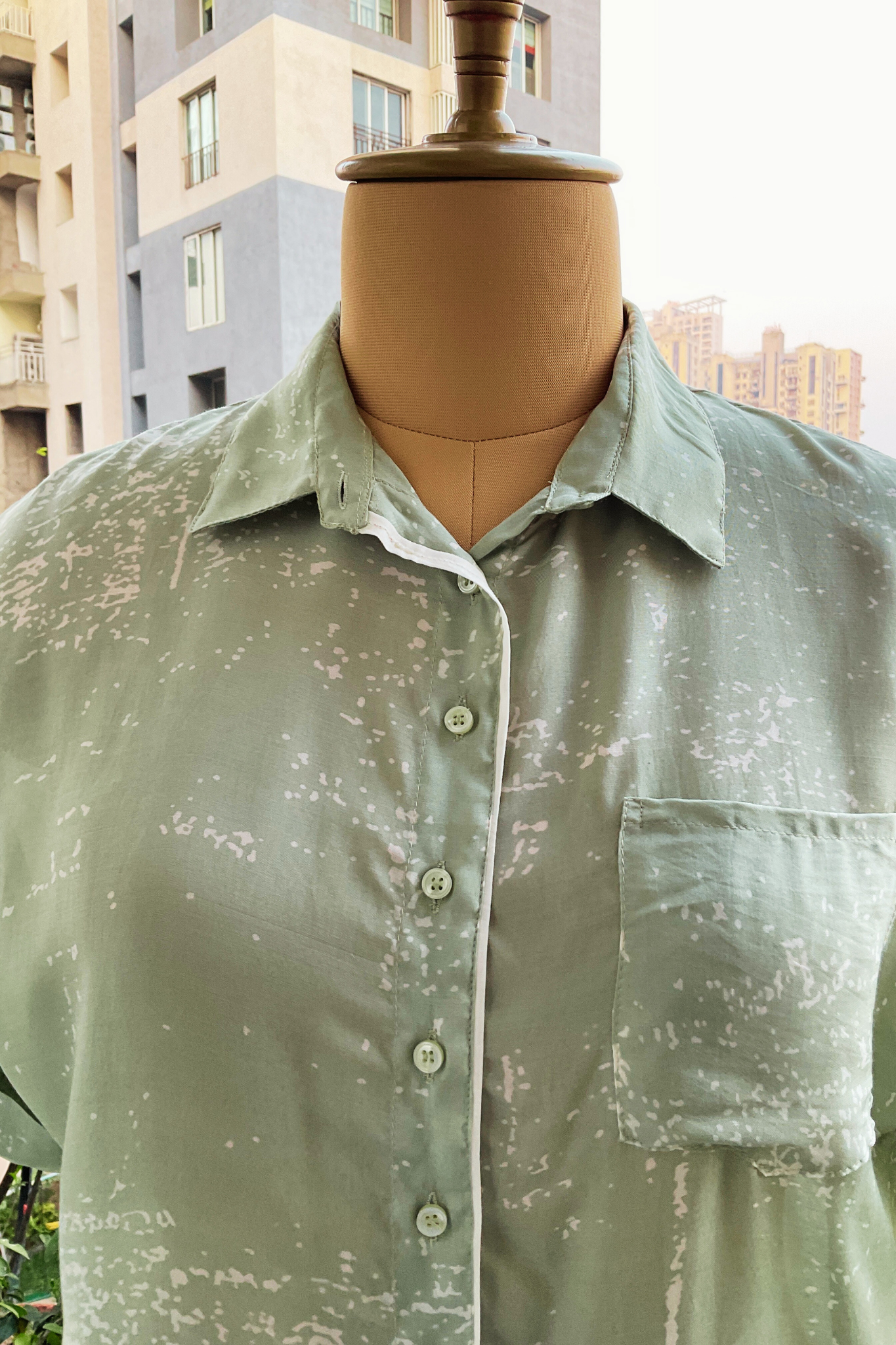 GREEN DROP SHOULDER SHIRT