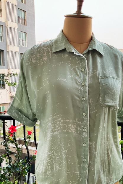 GREEN DROP SHOULDER SHIRT