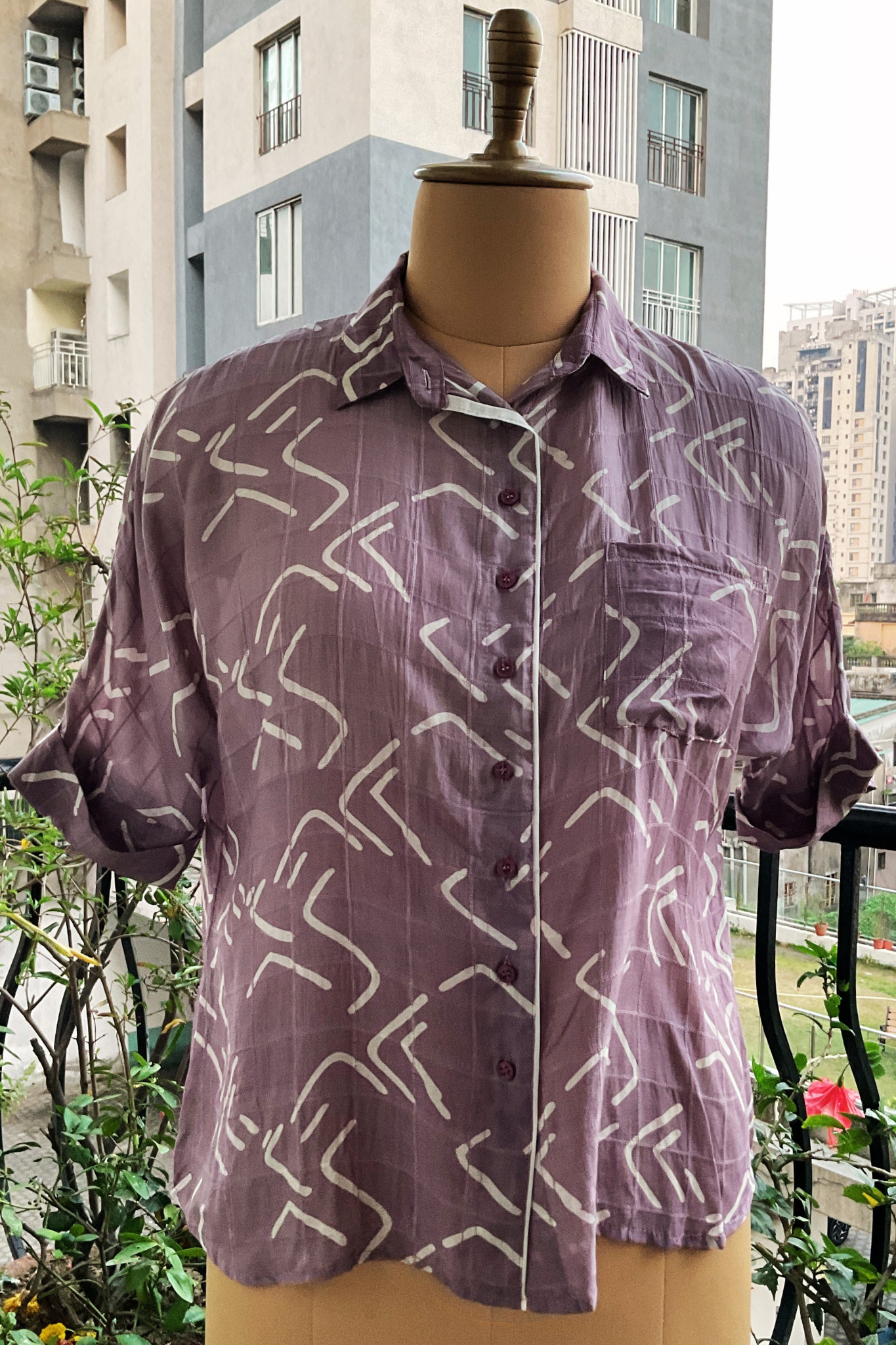 MAUVE DROP SHOULDER SHIRT