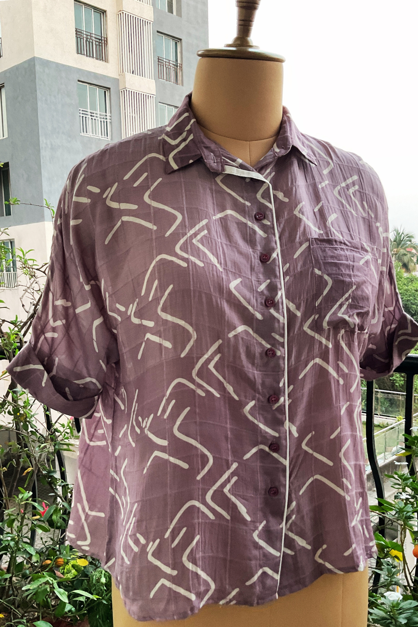 MAUVE DROP SHOULDER SHIRT
