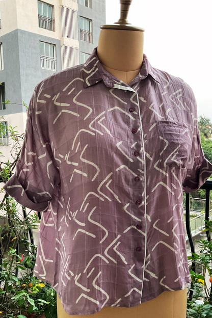 MAUVE DROP SHOULDER SHIRT