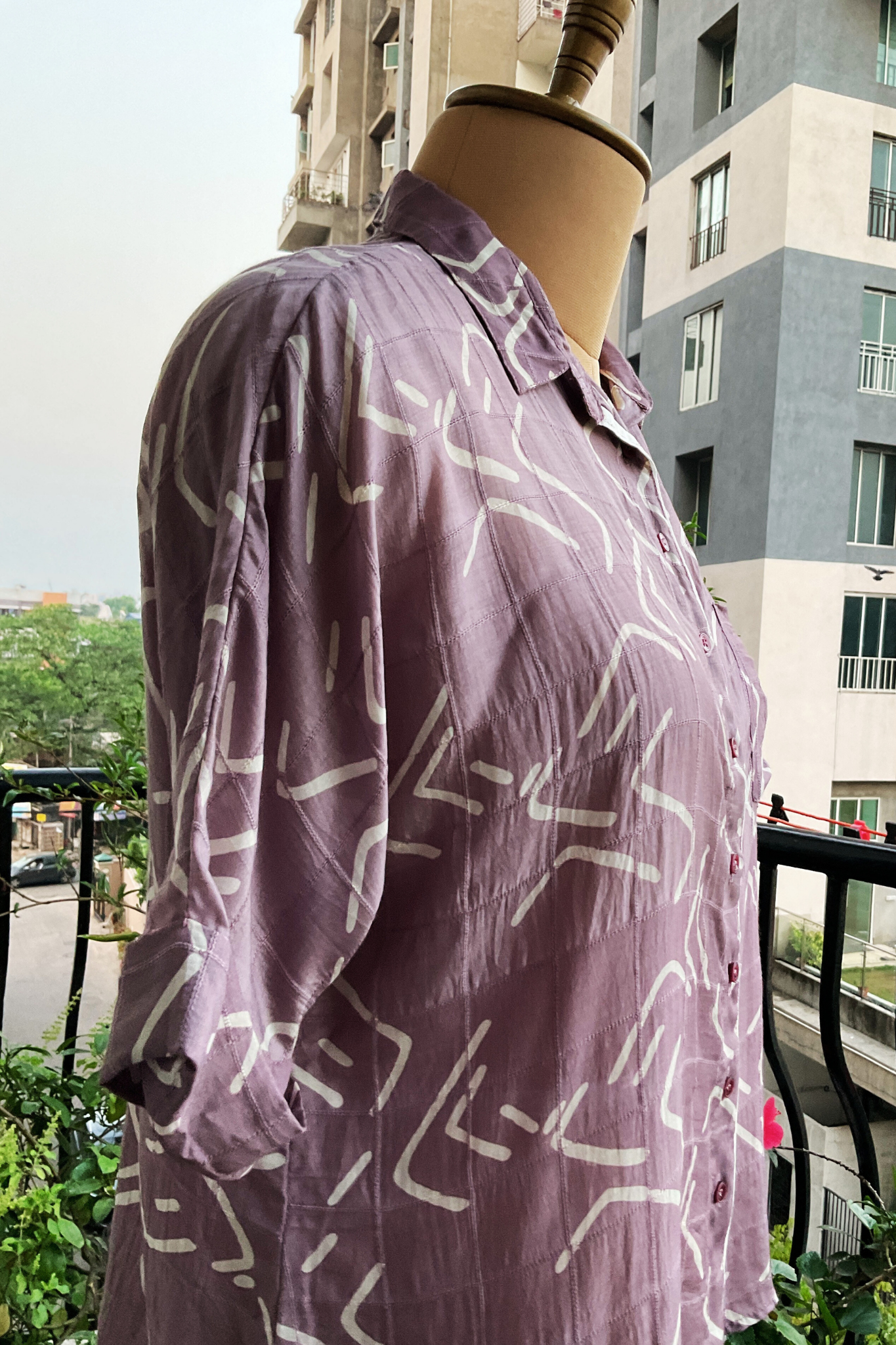 MAUVE DROP SHOULDER SHIRT