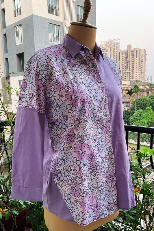 HALF-N-HALF LAVENDER POPLIN SHIRT