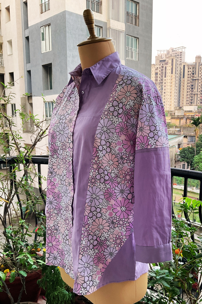 HALF-N-HALF LAVENDER POPLIN SHIRT