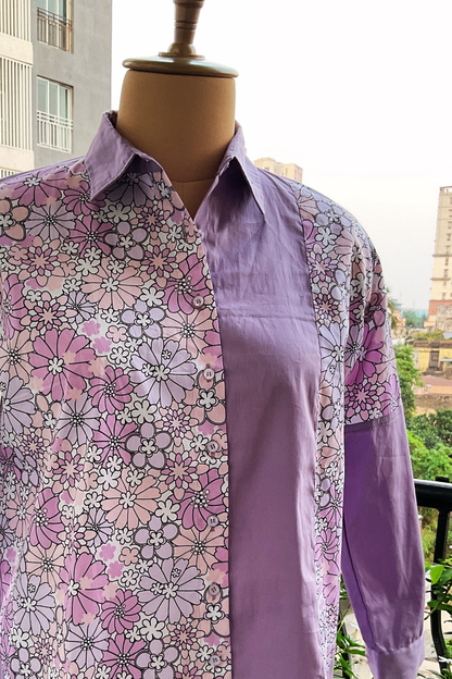HALF-N-HALF LAVENDER POPLIN SHIRT