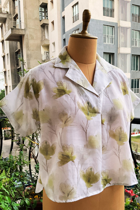 WHITE HIGH-LOW OVERSIZED ZERO WASTE SHIRT