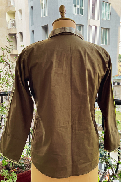 FOREST GREEN PLACKET ZERO WASTE SHIRT