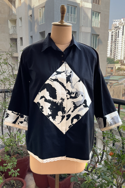 ZED BLACK OVERSIZED ZERO WASTE SHIRT