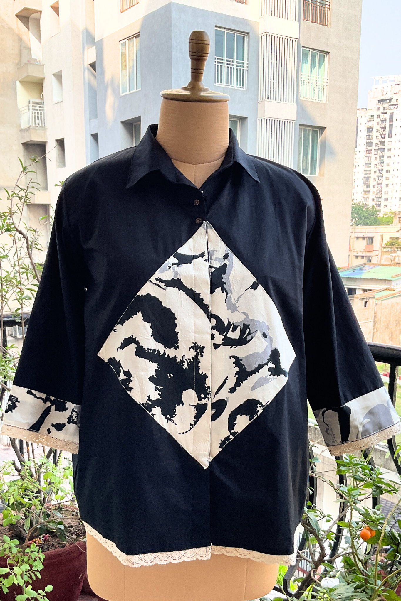 ZED BLACK OVERSIZED ZERO WASTE SHIRT