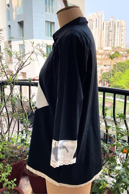 ZED BLACK OVERSIZED ZERO WASTE SHIRT
