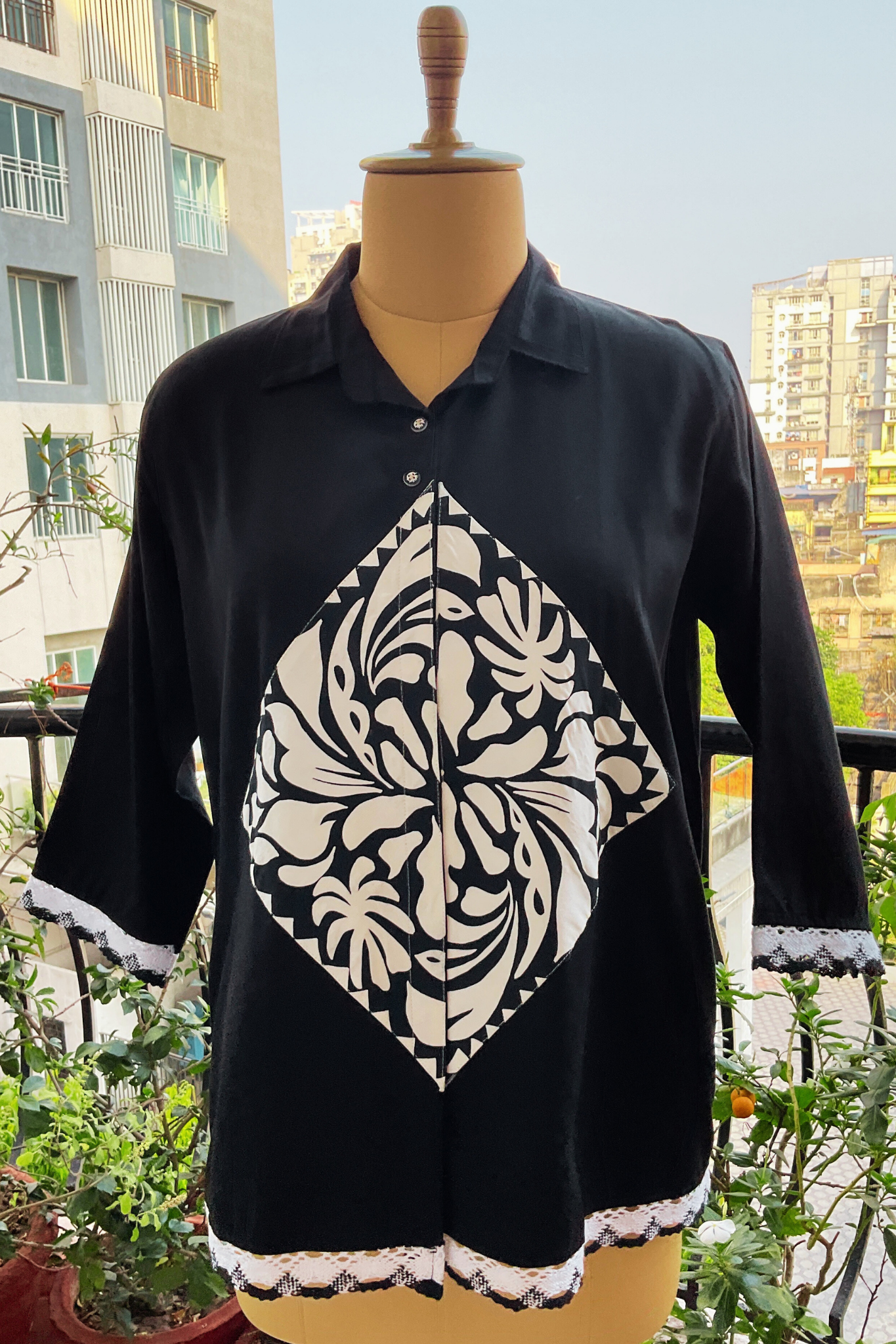 ZED BLACK OVERSIZED POPLIN ZERO WASTE SHIRT