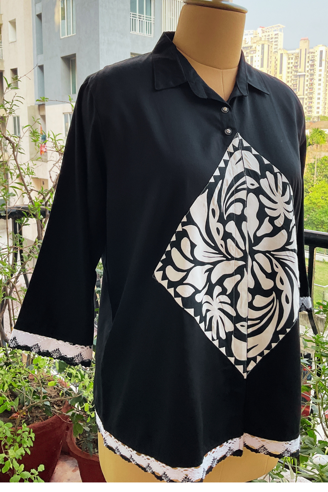 ZED BLACK OVERSIZED POPLIN ZERO WASTE SHIRT