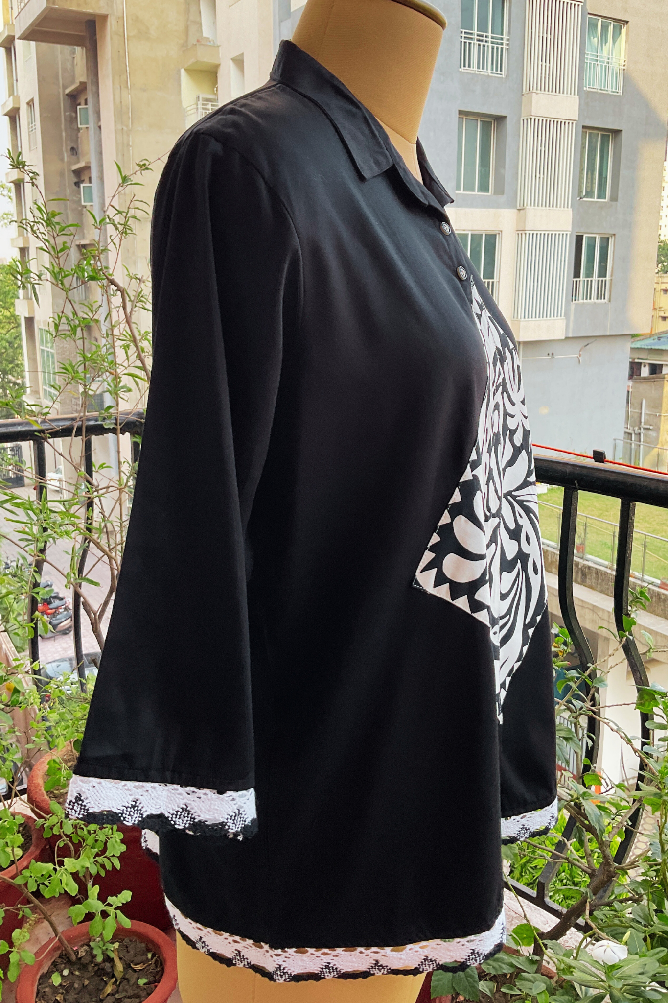 ZED BLACK OVERSIZED POPLIN ZERO WASTE SHIRT