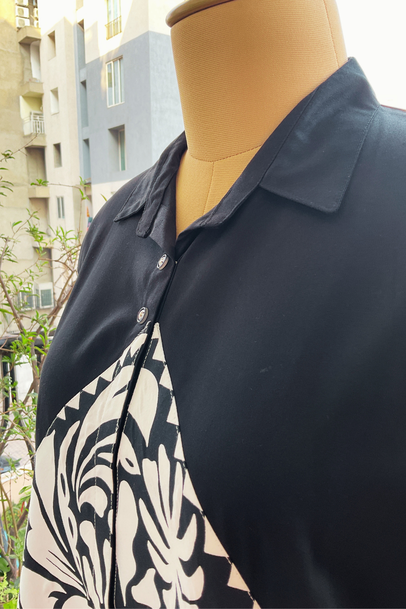 ZED BLACK OVERSIZED POPLIN ZERO WASTE SHIRT