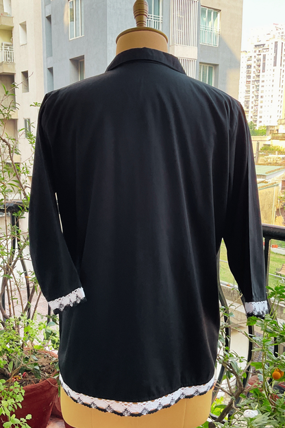 ZED BLACK OVERSIZED POPLIN ZERO WASTE SHIRT