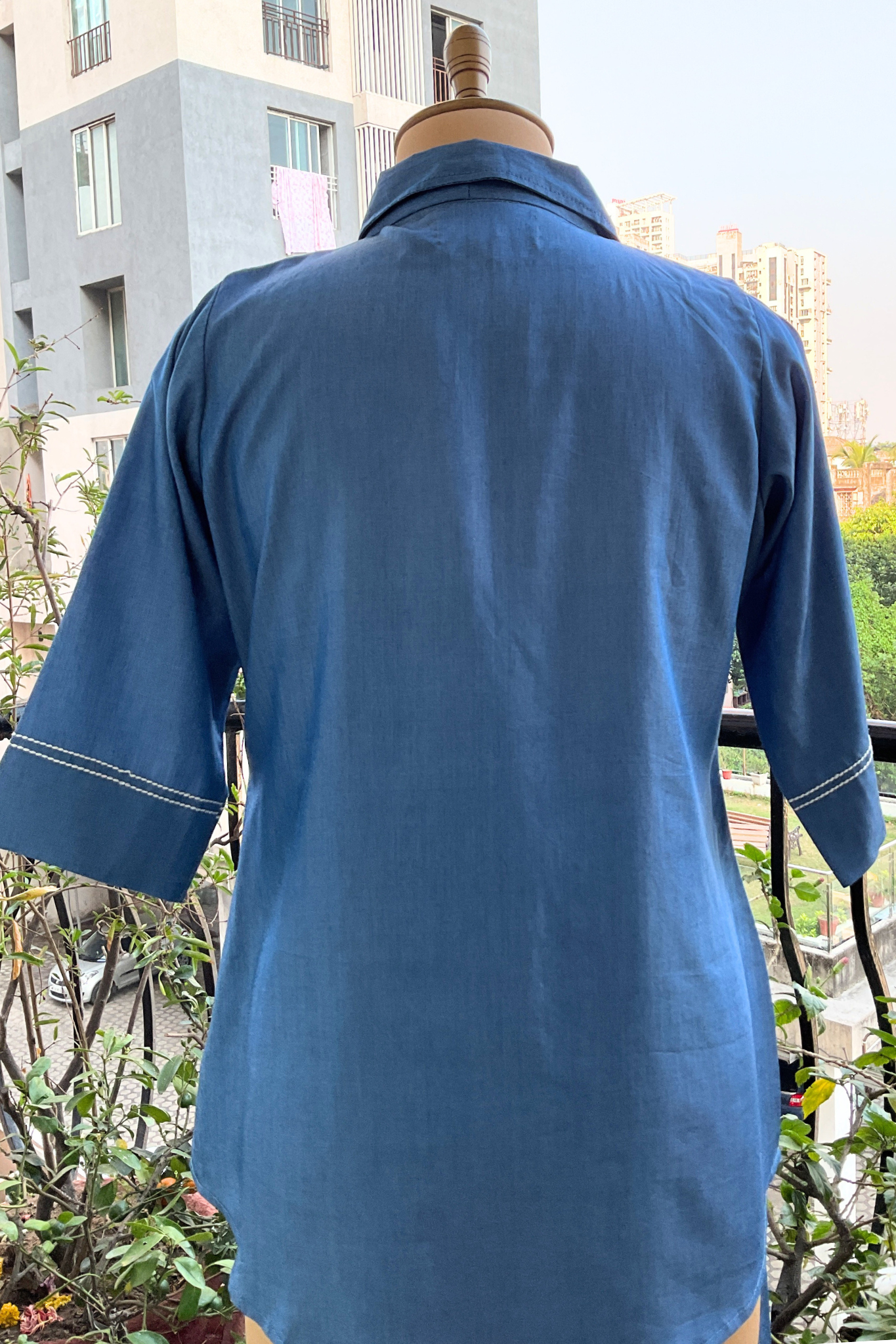 DENIM LINE EMBROIDERY CO-ORD SET
