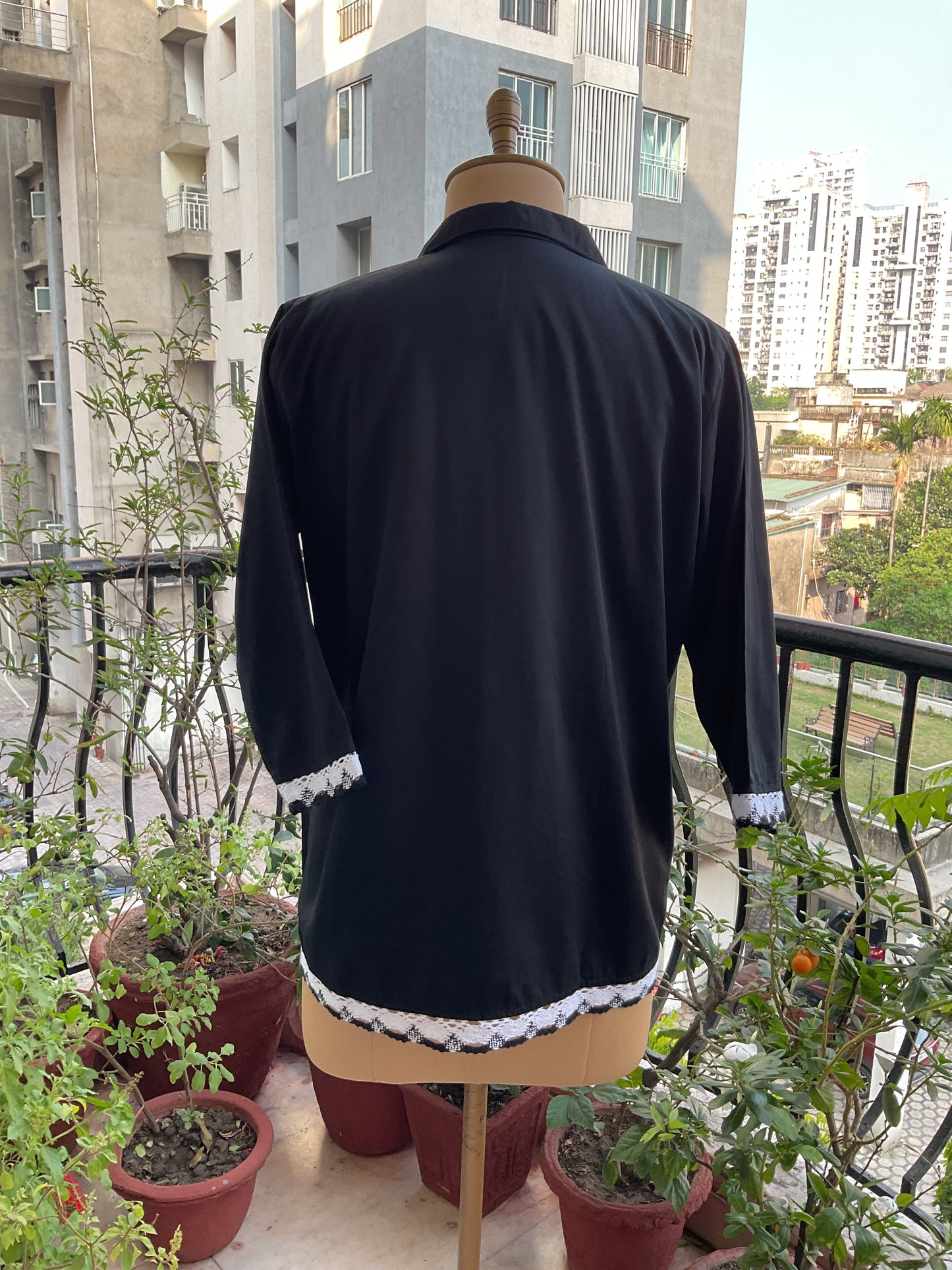 ZED BLACK OVERSIZED POPLIN ZERO WASTE SHIRT