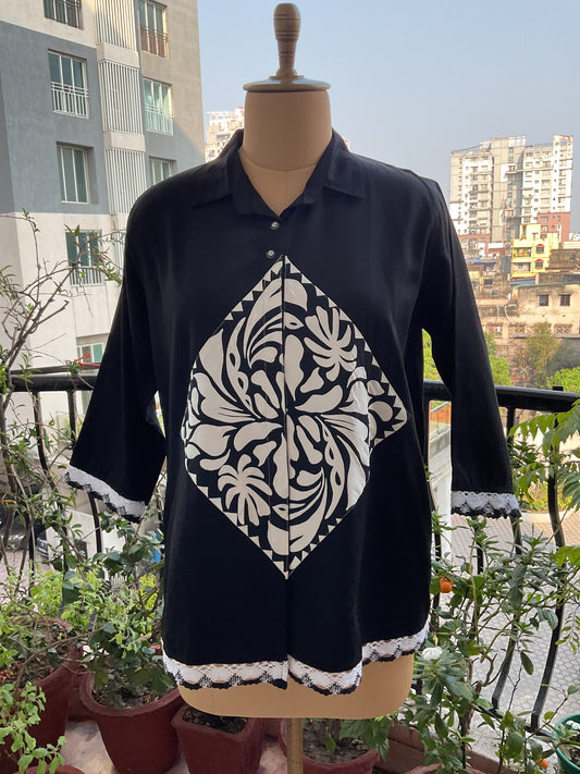 ZED BLACK OVERSIZED POPLIN ZERO WASTE SHIRT