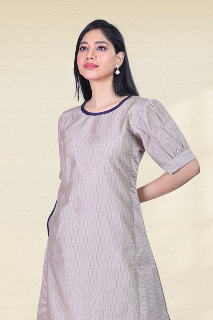 WALNUT BEIGE FEATURE POCKET DRESS