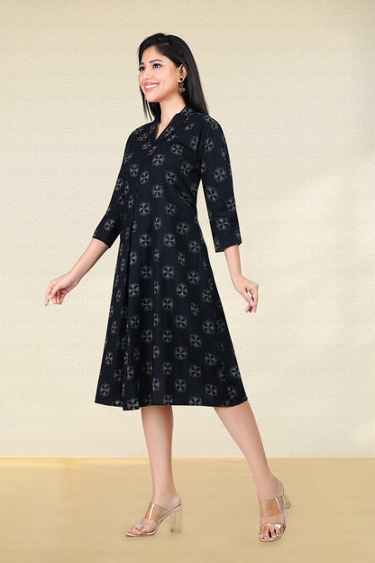 ZED BLACK SHAWL COLLAR DRESS