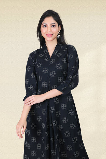 ZED BLACK SHAWL COLLAR DRESS