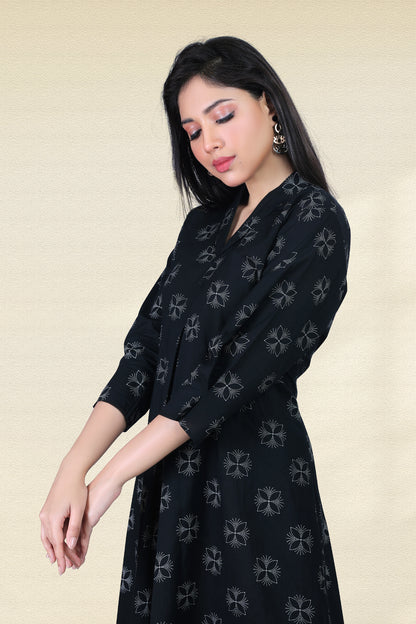 ZED BLACK SHAWL COLLAR DRESS