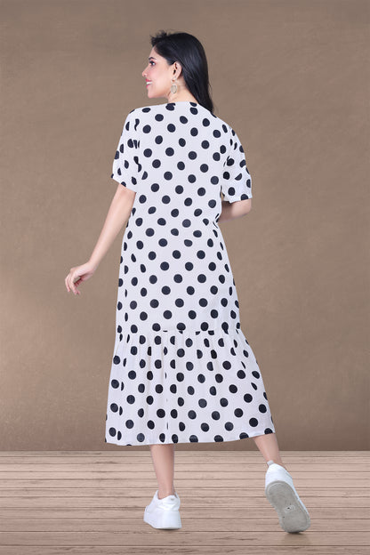 POLKA DOTS ANKLE LENGTH DRESS