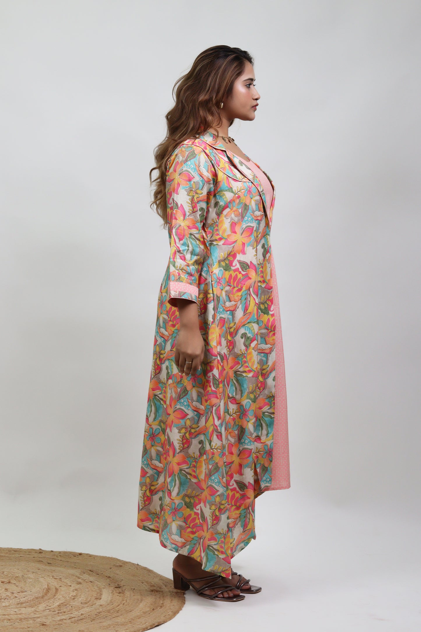PINK FLORAL JACKET DRESS