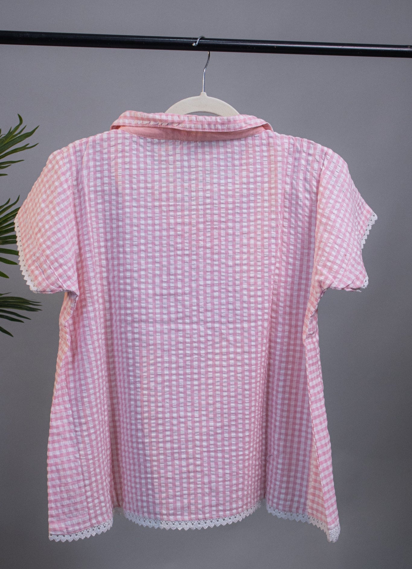 PINK SEERSUCKER OVERSIZED SHIRT