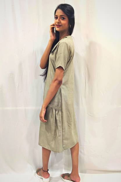 SAGE GREEN PURITAN COLLAR DRESS