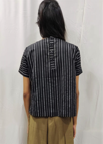 BLACK STRIPES BOXY TOP
